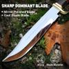 Handmade Carbon Steel Crocodile Dundee Knife, Professional Rustam Crocodile Dundee Outback Fixed Blade Knife with Horn Handle and Leather Sheath view 2