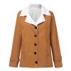SACFOF Womens Winter Warm Jean Jacket Lapel Stand Collar Fleece Lined Sherpa Denim Coats Thicker Sherpa Outerwear view 3