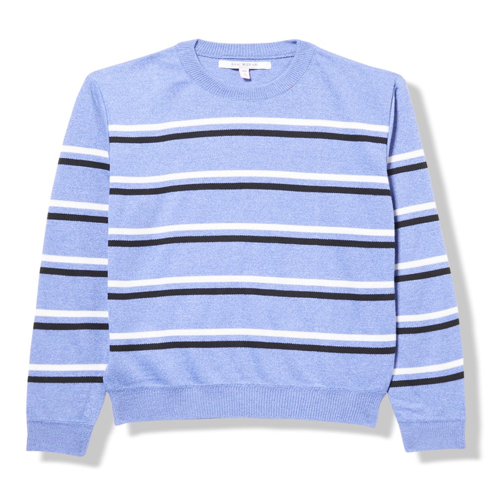 Isaac Mizrahi Multi-Stripe Crew Neck Sweater