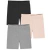 Gerber Baby Girls Toddler 3-Pack Pull-On Bike Shorts, Grey/Pink/Black, 2T view 1