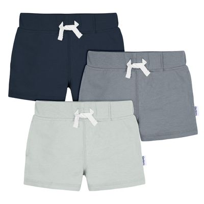 Gerber Baby Boys Toddler 3-Pack Pull-On Knit Shorts, Blues, 5T