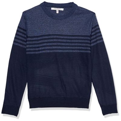 Isaac Mizrahi Stripe Block Crew Neck Sweater