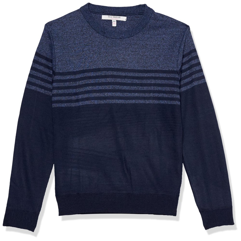 Isaac Mizrahi Stripe Block Crew Neck Sweater