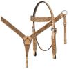 HILASON Western Horse Genuine Leather Hand Tooled Floral Design Headstall Breast Collar Tan view 1