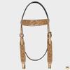 HILASON Western Horse Genuine Leather Hand Tooled Floral Design Headstall Breast Collar Tan view 4