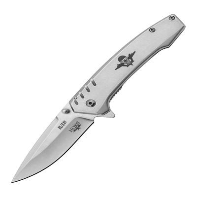 HOKC Airborne | 322-007005 | Pocket Knife, EDC Knife by Official Dealer - Frame Lock, Steel Handle, Ball Bearing Pivot, Ambidextrous Thumb Stud, Finger Flipper, Comfortable Pocket Clip, Long and Durable D2 Stainless Tool Steel, Stone Wash Finished -
