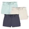Gerber Baby Girls Toddler 3-Pack Pull-On Knit Shorts, Navy/Oatmeal/Aqua, 4T view 1
