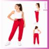 Sweet Hearts Girls Sweatpants - 2 Pack Soft Fleece Athletic Performance Jogger Girls Pants: Made in USA (Sizes 5-18), Size 5-6, Black/Red view 2