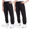 Sweet Hearts Girls Sweatpants - 2 Pack Soft Fleece Athletic Performance Jogger Girls Pants: Made in USA (Sizes 5-18), Size 5-6, Black/Black view 1