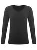 TiaoBug Kids Boys Girls Fleece Lined Thermal Underwear Tops Long John Gymnastics Ballet Dance Undergarments T-Shirt Black 4-6 Years view 1