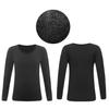 TiaoBug Kids Boys Girls Fleece Lined Thermal Underwear Tops Long John Gymnastics Ballet Dance Undergarments T-Shirt Black 4-6 Years view 3