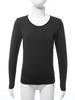 TiaoBug Kids Boys Girls Fleece Lined Thermal Underwear Tops Long John Gymnastics Ballet Dance Undergarments T-Shirt Black 4-6 Years view 4