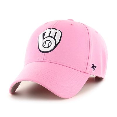 '47 MLB Rose MVP Adjustable Hat, Women's One Size Fits All (US, Alpha, One Size, Milwaukee Brewers)