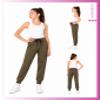 Sweet Hearts Girls Sweatpants - 2 Pack Soft Fleece Athletic Performance Jogger Girls Pants: Made in USA (Sizes 5-18), Size 5-6, Black/Olive view 2