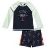 Gerber Baby Boys Baby Toddler Long Sleeved Rashguard Swim Bathing Suit Set Anchors 3-6 Months view 1