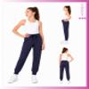 Sweet Hearts Girls Sweatpants - 2 Pack Soft Fleece Athletic Performance Jogger Girls Pants: Made in USA (Sizes 5-18), Size 5-6, Black/Navy view 2