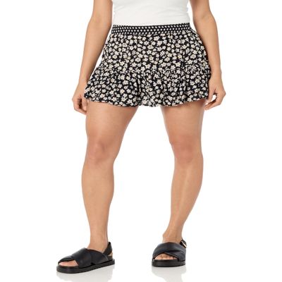 Angie Women's Ruffle Shorts Skort, Black