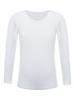 TiaoBug Kids Boys Girls Fleece Lined Thermal Underwear Tops Long John Gymnastics Ballet Dance Undergarments T-Shirt White 4-6 Years view 1