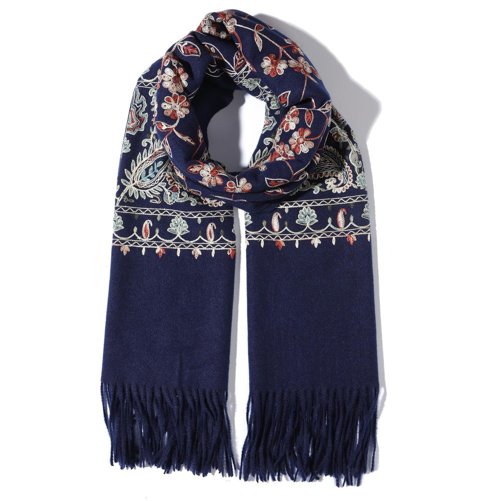Letusto LUU MANLIC Women's Shawl Wrap Embroidered Tassel Scarf, Premium Quality, Oversize(73x27), Soft, Durability, Warm