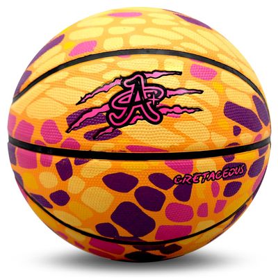 A Plus Collectibles Dinosaur Basketball, Official High Bounce Street Indoor/Outdoor Basketball Toddler, Youth, Adult/Full Size (Mini (Size 1), Triceratops (Orange))