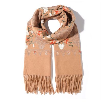 Letusto LUU MANLIC Women's Shawl Wrap Embroidered Tassel Scarf, Premium Quality, Oversize(73x27), Soft, Durability, Warm