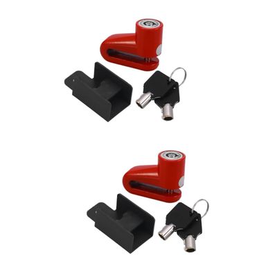 BESPORTBLE 2pcs Motorcycle Disc Brake Lock -Theft Security Lock for Scooters and Motorbikes High-Grade Easy Theft Red