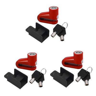 BESPORTBLE 3pcs Motorcycle Scooter Lock Theft Disc Brake Lock Easy Operation Security