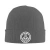 Kkaingg Peace Sign Beanie Hat Men Knit Skull Cap Women Winter Warm Hat Knitted Hat Slouchy Stocking Hat Deep Heather view 1