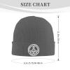 Kkaingg Peace Sign Beanie Hat Men Knit Skull Cap Women Winter Warm Hat Knitted Hat Slouchy Stocking Hat Deep Heather view 2