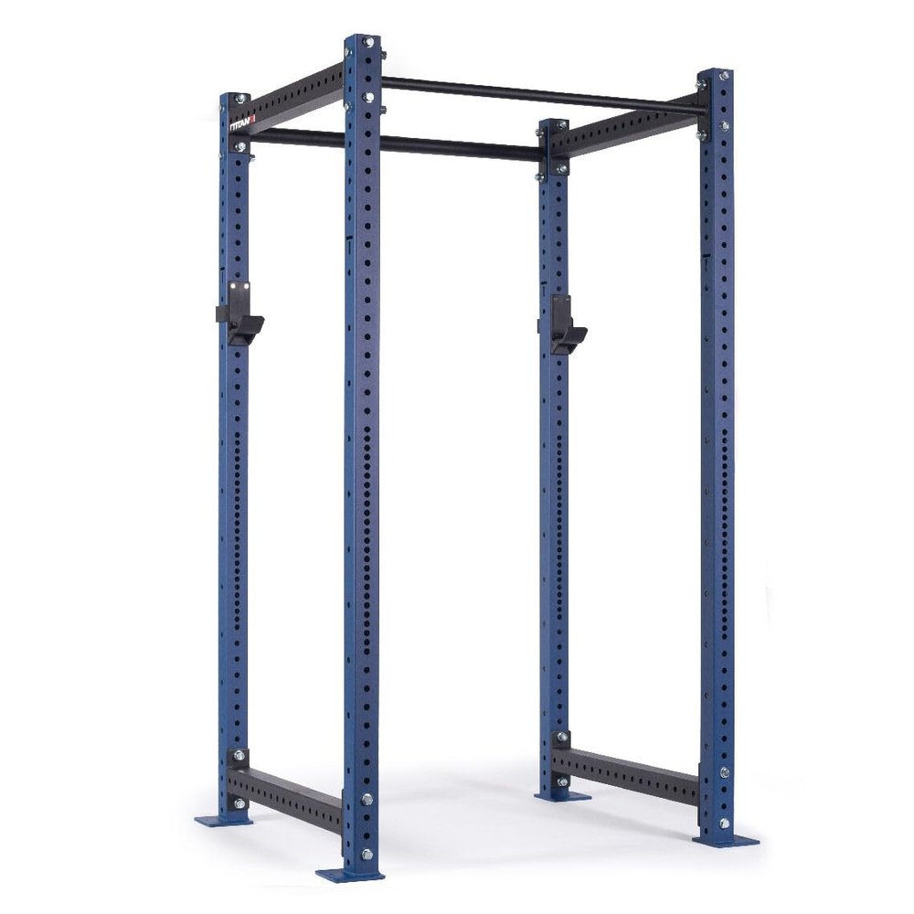 Titan Fitness X-3 Series 90" Navy Bolt-Down Power Rack, 36" Depth, Rackable 1650 LB Cage, 1.25" and 2" Pull Up Bars, Standard J-Hooks, Weightlifting and Strength Training