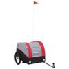 vidaXL Bike Trailer, Kids Bicycle Cargo Trailer Carrier, Child Bike Trailer, Bike Buggy Carriage Cycle Trailer, Black and Red Iron view 1