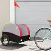 vidaXL Bike Trailer, Kids Bicycle Cargo Trailer Carrier, Child Bike Trailer, Bike Buggy Carriage Cycle Trailer, Black and Red Iron view 2