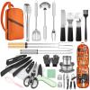 Hozzen 45-Pcs Camping Cooking Utensil Set - Car Camping Essentials Gear for Cooking and Grilling, Portable Camp Kitchen Set, Ideal Gift for RV Tent Camper, Picnics, BBQs, Parties view 1