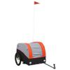 vidaXL Bike Trailer, Kids Bicycle Cargo Trailer Carrier, Child Bike Trailer, Bike Buggy Carriage Cycle Trailer, Black and Orange Iron view 1