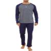 Reliwel Mens Pajamas Set Cotton Pjs for Men Sleepwear Long Sleeve & Pajama Pants Soft 2 Piece Sets with Pockets Blue Grey view 1