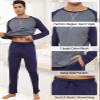Reliwel Mens Pajamas Set Cotton Pjs for Men Sleepwear Long Sleeve & Pajama Pants Soft 2 Piece Sets with Pockets Blue Grey view 4