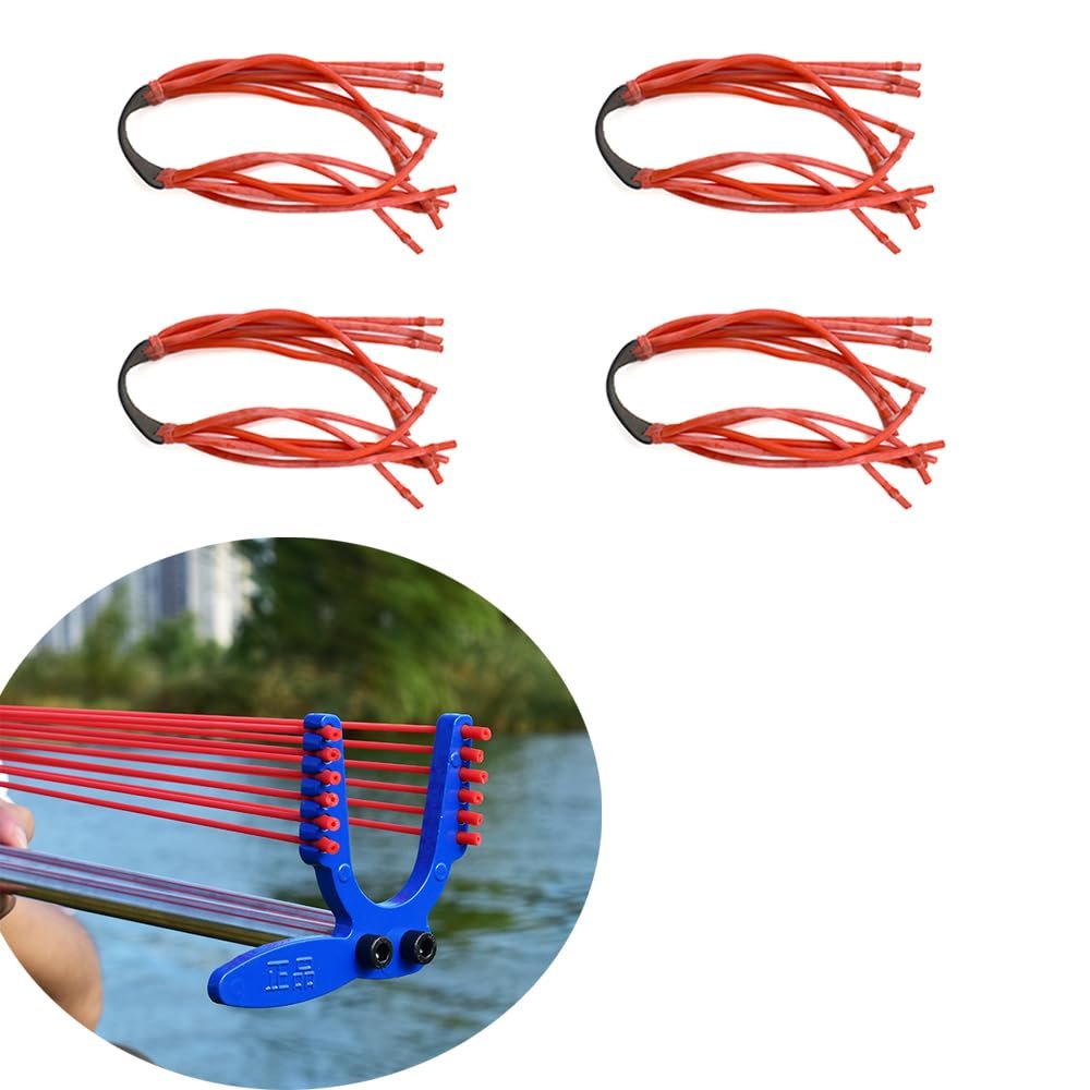 Piaoyu Slingshot Rubber Bands for Hunting and Shooting Slingshot and Long Slingshot (Red-4pcs)