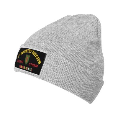 1st Infantry Division Desert Storm Veteran Knit Beanie Women Hat Unisex Warmbeanies