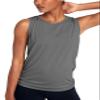Bestisun Womens Exercise Tops Yoga Shirts Workout Dance Athletic Clothing Breathable Gym Tanks Deep Gray M view 2