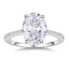BAGUTTA PAVONE 3CT CZ Oval Cut Engagement Rings for Women,Womens 925 Sterling Silver Solitaire Wedding Bands Engagement Promise Rings for Her with 18K White Gold Plated Size 6 view 1