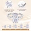 BAGUTTA PAVONE 3CT CZ Oval Cut Engagement Rings for Women,Womens 925 Sterling Silver Solitaire Wedding Bands Engagement Promise Rings for Her with 18K White Gold Plated Size 6 view 2