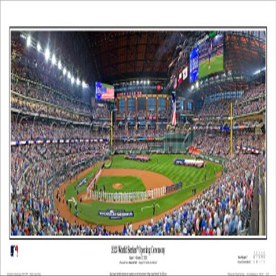 2023 World Series Opening Ceremony Game One Metal Framed Panoramic Poster - 13.5x39-2023 World Series Poster-2139
