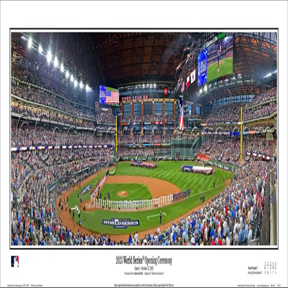 2023 World Series Opening Ceremony Game One Metal Framed Panoramic Poster - 13.5x39-2023 World Series Poster-2139