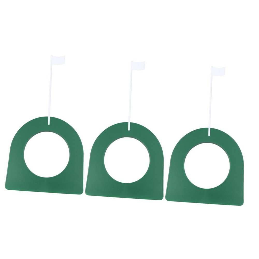 BESPORTBLE 3pcs Regulation Size Putting Cup Plastic Training Aid Indoor Practice Flag Hole Putter Portable