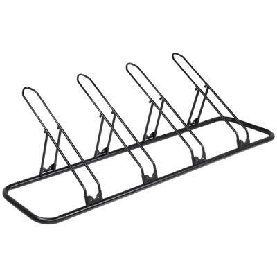 CyclingDeal Bicycle Floor Parking Rack Stand - for Mountain MTB Road Bike - Indoor Home Garage Storage - Adjustable 4 Bikes