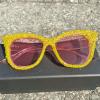 helena fashion Oversized Sparkling Diamond Cat Eye Sunglasses Trendy for Women bling Fun Crystal Rhinestone Sun Glasses (yellow+pink) view 4