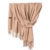 Winter Warm Wraps For Women Pure Shawl Wraps Extra Large Thick Soft Pashmina Scarf Solid Color Shawl (Khaki-a, One Size) view 1