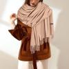 Winter Warm Wraps For Women Pure Shawl Wraps Extra Large Thick Soft Pashmina Scarf Solid Color Shawl (Khaki-a, One Size) view 3