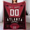 HDI7DEJ Custom Throw Blanket Football,Unisex-Adult Fleece Throw Blanket Personalized Fans Gifts for Men Add Name and Number, 50" x 40",60" x 50",80" x 60",Products Ships Next Day, Printed in USA view 1
