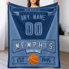 HDI7DEJ Custom Throw Blanket Basketball,Unisex-Adult Fleece Throw Blanket Personalized Fans Gifts for Men Add Name and Number, 50" x 40",60" x 50",80" x 60",Products Ships Next Day, Printed in USA view 1